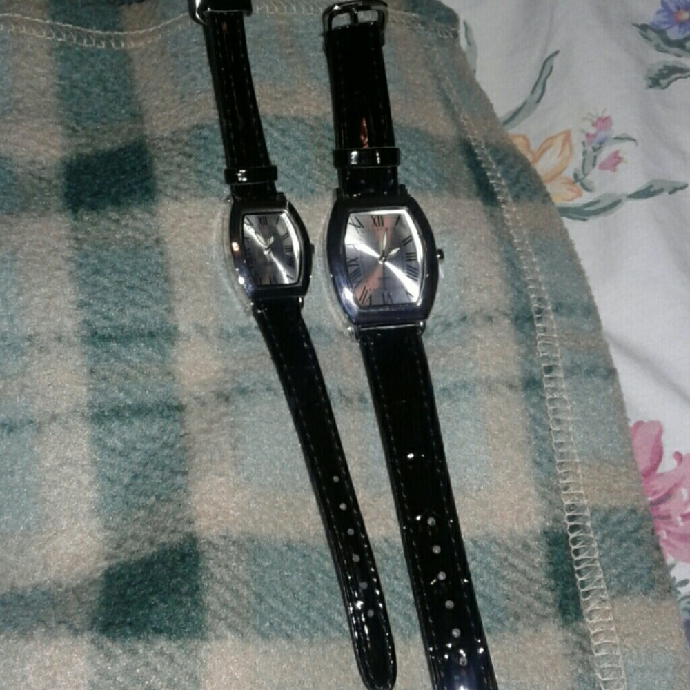 New black stainless steel watch set